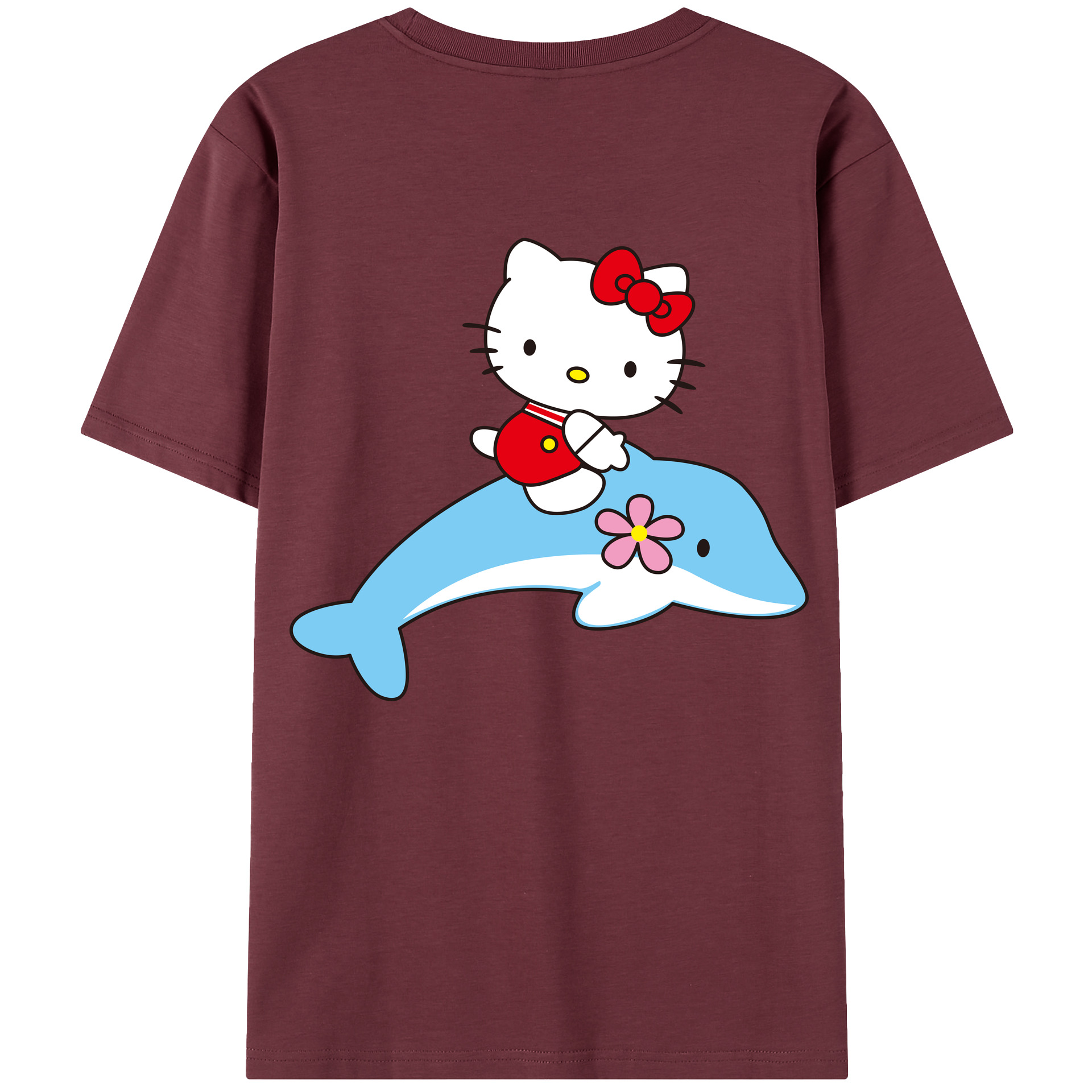 （画像用） Hello Kitty ハローキティ 綿100％半袖Tシャツ（背面プリント）